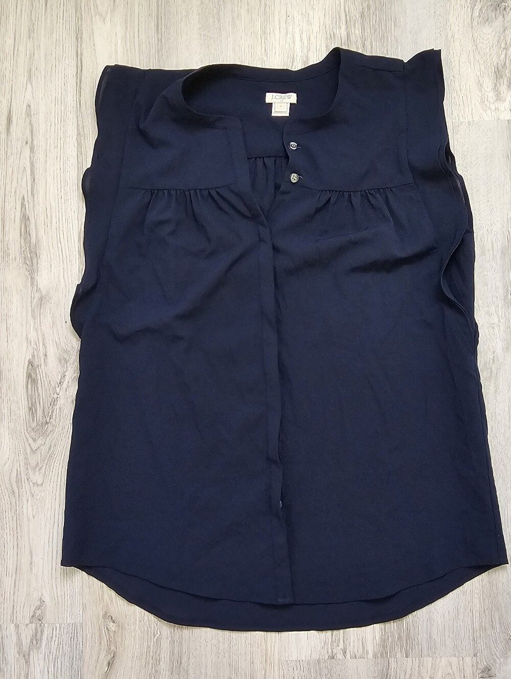 J. Crew Navy Hidden Button Breezy Blouse